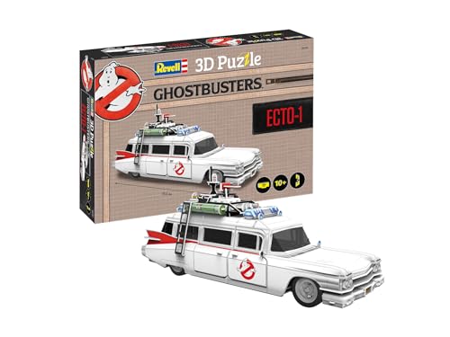 Revell Ghostbusters Ecto-1 3D-Puzzle | Offiziell Lizenziert | Authentischer Cadillac Miller-Meteor | Herausfordernd mit 120 Teilen | Ideal für Fans und Sammler | Perfekte Geschenkidee | Ab 10 Jahren