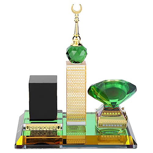 Wifehelper Muslimisches Kaaba-Uhrenturmmodell, Muslimisches Handwerksmodell, Islamische Architektur, Kunsthandwerk, Souvenirs, Islamisches Gebäude, Heim-Desktop-Fahrzeug-Dekor