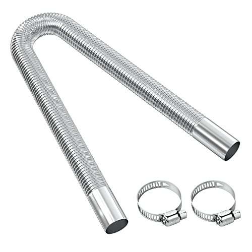 URAQT Abgasrohr Standheizung, 60 cm Abgasschlauch für Stromerzeuger Auto Edelstahl Abgasrohr Metallschlauch Abgasrohr Standheizung Diesel abgasrohre mit Zwei Edelstahlklammern für Diesel Heizung