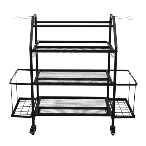 3 Etagen SportgeräTe Aufbewahrung Ballaufbewahrung Regal Sportutensilien Metall RäDern Fitnessstudio Lagerregal Modern Schwerlast-Organisator HantelstäNder Schwerlast Organisator FüR Startseite