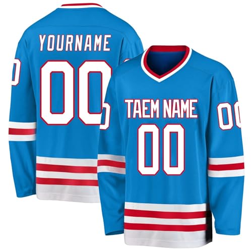 XYYYHTL Personalisiertes Eishockey Trikot Herren Damen Gestalten Sie Ihr Hockey Trikots mit Ihrem Namen/Team/Nummer