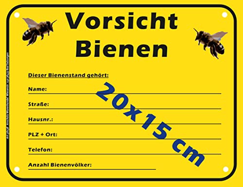 Bienenstand Schild Kennzeichnung für Bienenvölker Imker Wanderimkerei Warnschild gelb-schwarz