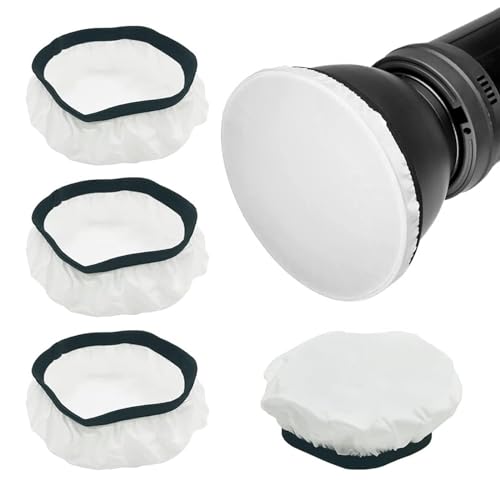 18 cm/7 Inch Diffusor Socke, Blitzlicht Stoff Diffusor, 4 Stück Lichtdiffusor Tuch, Diffusor Lampe Shade, Weiße Fotografie-Diffusor-Lampenabdeckung Diffusor-Abdeckungstuch Für Ringlicht Blitzlicht