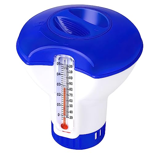 Darryy Pool Dosierschwimmer, 5 Inch Dosierschwimmer Mit Thermometer, Einstellbar Chlor Schwimmer, Für Die Automatische Chlorierung Und Bromierung Von Schwimmbecken