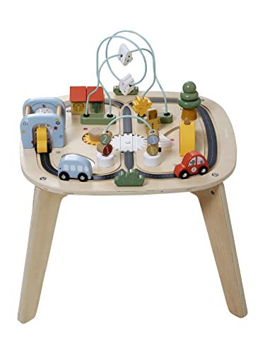 Vertbaudet Baby Activity-Tisch mit Autos, Holz FSC® beige
