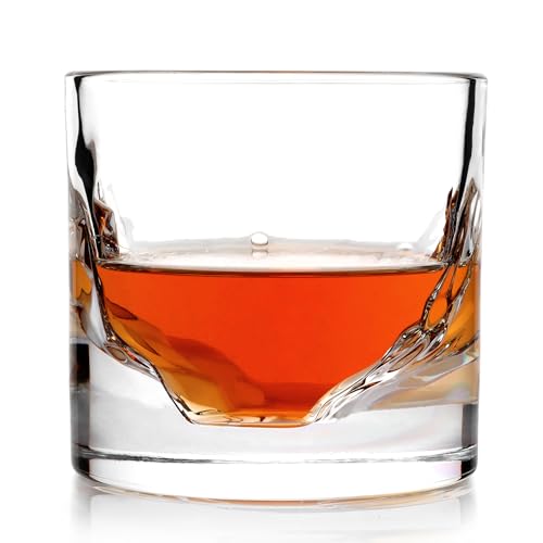LIITON Exklusiv Whisky Gläser Set Grand Canyon 2-teilig aus Kristallglas, Tumblergläser, Geschenke für Männer für Cocktails, Gin, Bourbon, Rum, Trinkgläser Geschenkset