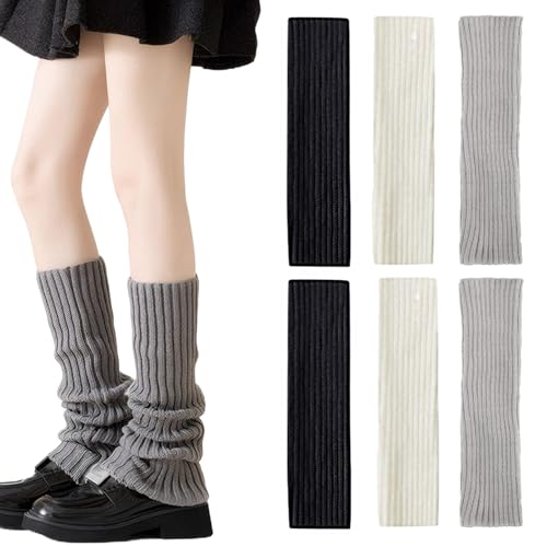 Celiodd 3 Paar Stulpen Damen Leg Warmers Ballett Beinstulpen Damen Winter Beinwärmer Stulpen für Damen Beinstulpen, Modisch Vielseitig für Party-Auftritte, Sport, Yoga, Cosplay, 80er-Jahre-Partys
