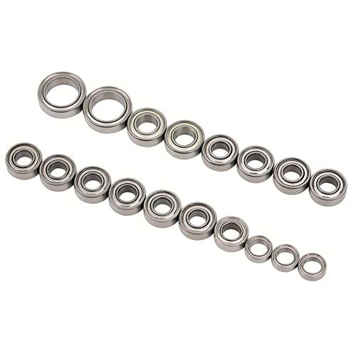 RC-Autolager, metalldichtes Lager Kugellager Wälzlager Öllagersatz für Tamiya CC01 1/10 RC Car(Silber grau)