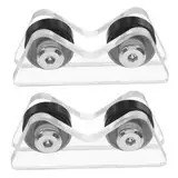 ibasenice 2 Stück Billarddetektor Billardzubehör Club Roller Billard Roller Inspektionstester Billard Geradheitswerkzeug Erkennung Geradheitsdetektoren Acryl Transparent