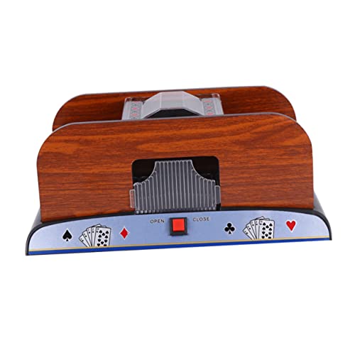 Supvox 1 Stück Maschinenbetriebene Spielkartenmaschine Automatischer Kartenhandel Pokerhandmaschine Pokerkarten Mischmaschine Poker Mischkartenspiel Elektrisches Poker Schwarz