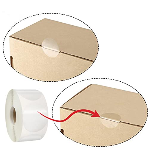 colortouch Klebepunkte Transparent Aufkleber für Verpackung - 1000 Stück 3 cm Durchmesser - Transparent Selbstklebende Sticker Siegel Etiketten Rolle Kreis Verschluss für Umschläge Schachteln