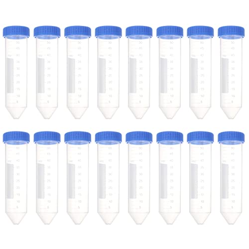 UKCOCO 25 STÜCKE 50 ml Spitzkopf Zentrifugenröhrchen Graduierte Mikrozentrifugenröhrchen mit Schraubverschluss Labor Probe Liefern