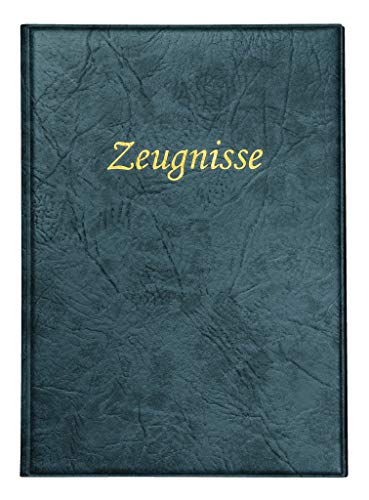 VELOFLEX 4401850 - Zeugnismappe DIN A4, Zeugnisbuch, Ledernarbung, mit 10 Hüllen, blau