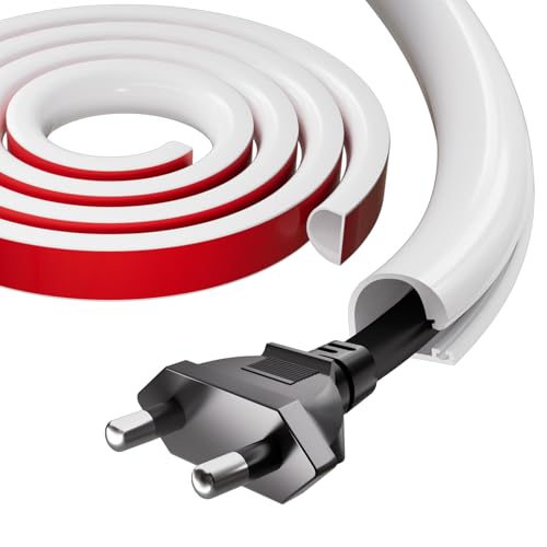 300cm Kabelkanal Weiß Selbstklebend Mini,Flexibler Silikon Halbrund Kabelkanäle,Kabelabdeckung Cable Hider,Kabelschacht zum Verstecken für 1 Kabel zum Verstecken von Stromkabeln zu Hause oder im Büro