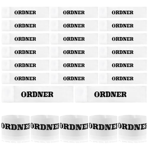 jiawaggag 10 Stück armbinde Ordner armbinde Klett ordnerbinden weiß armbinden Set Binde Armband Spiel und Trainingsausrüstung Zubehör