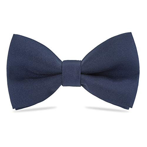 WELROG Klassische gebundene Fliege Kids & Men’Formal Solid Tuxedo Gabardine Einstellbare Fliege Krawatte für Erwachsene & Kinder für Hochzeitsfeier Ausgefallene Plain Bowties (Denim Blau)