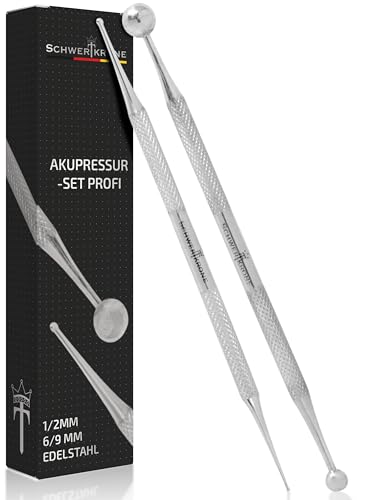 Schwertkrone Akupressurstift Narbensticks Akupressur Set Stab Stäbchen 1 + 2 mm / 6 + 9 mm Akupunkturstäbchen Akupressurstift
