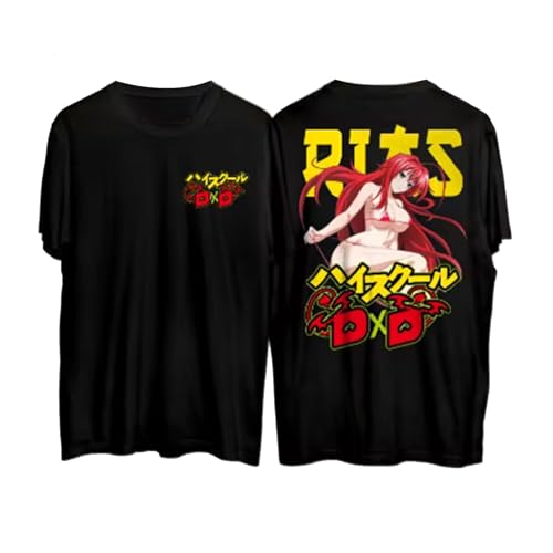 Anime Devil's High School T-Shirt DxD T-Shirt Rias Gremory Kurzarm Issei Hyoudou Sommer Kurzarm Baumwolltee