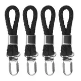 Handtuchklammern 4 Stück, Schwarz Handtuchclips,Handtuch Klammern,Handtuch Aufhänger,Handtuchklammer mit Schlüsselband, Handtuchaufhänger Ohne Nähen für Geschirrtücher,Handtücher, Duschhauben