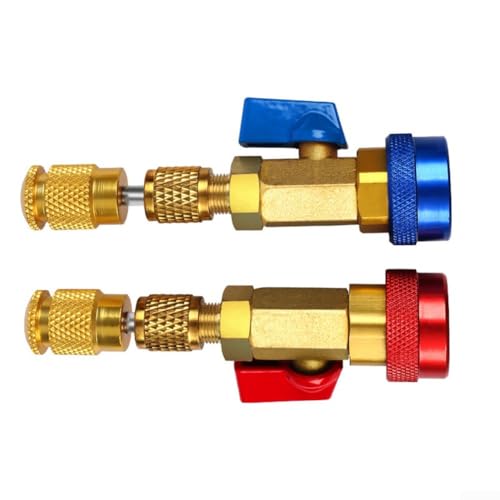 Honseadek R134A Klimaanlagen-Ventilkern, Schnellentferner, einstellbarer Hochdruck (rot) und Niederdruck (blau) Ventilkernwerkzeug (2 Stück)