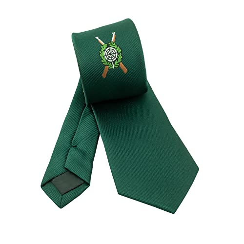 Deitert Schützenkrawatte grün für Kinder mit gewebtem Schützenmotiv - passend zum Schützenfest - Kinder Krawatte Schützenverein, Geschenk für die Uniform, 100% Polyester