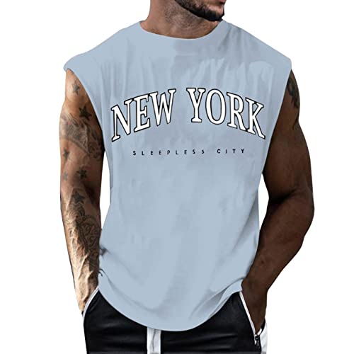 Herren Tanktop, Shirt Herren Basic, Athletic Muskelshirt Mit Druck Fitness Work Out Unterhemden Muscle-Shirt Mit Rundhals-Ausschnitt Hochwertige Nachhaltige Tee Top Laufshirt 2024