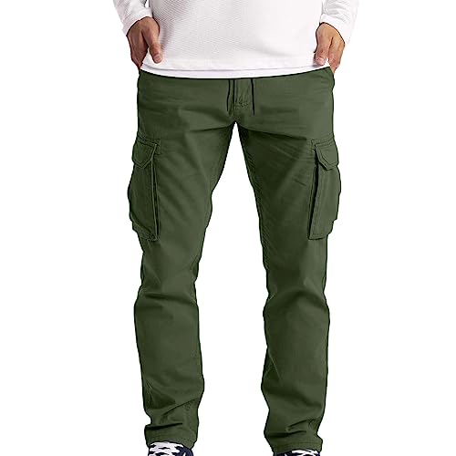 Hosen Herren Cargo Herren Frühling Stil Lose Große Größe Freizeit Drei Tasche String Tooling Tasche Gerade Hosen Herren Cargohose Arbeit (AG, XL)