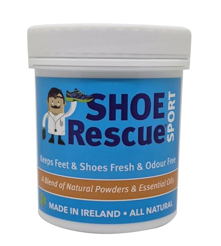 Schuh-und Fußpuder 100g - Fußgeruch-Entferner und Eliminator - Entwickelt von einem registrierten Fußpfleger Shoe Rescue ist ein völlig natürliches Mittel um stinkende Schuhe und Füße zu beseitigen...