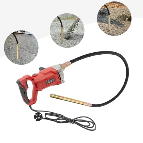 Rüttelflasche, Betonrüttler 1100W, Elektrischer Betonrüttler mit 2M Wellenstab Betonwerkzeuge, Vibrationsfrequenz 160Hz, für Beton, Brücke, Hafenbau Fundament Fugenpfähle etc.