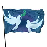 Weltfriedensflagge 150x90cm, lebendige Farbflagge, UV-beständige Flagge Flagge der Friedenstaube Banner-Flagge, Polyester-Banner mit Ösen, große Deko-Flagge für Zuhause, drinnen und draußen