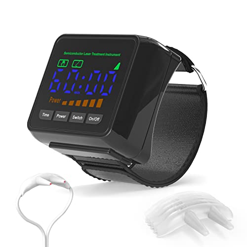 KTS Lasertherapie Handgelenkgerät, Halbleiterlaser Behandlungsgerät für Bluthochdruck, hohe Blutfettwerte, hohen Blutzucker, verstopfte Nase und Rhinitis