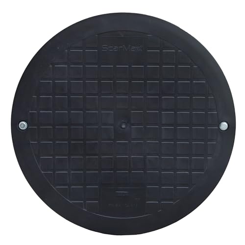ScarMaxx - Schachtabdeckung Kunststoff, Rund Ø DN400 Schwarz, Klasse A15 bis zu 1,5 Tonnen, für Abwassersysteme aus KG-Rohren, Steigrohr, Abwasserrohr, Korrosions- und Witterungsbeständig