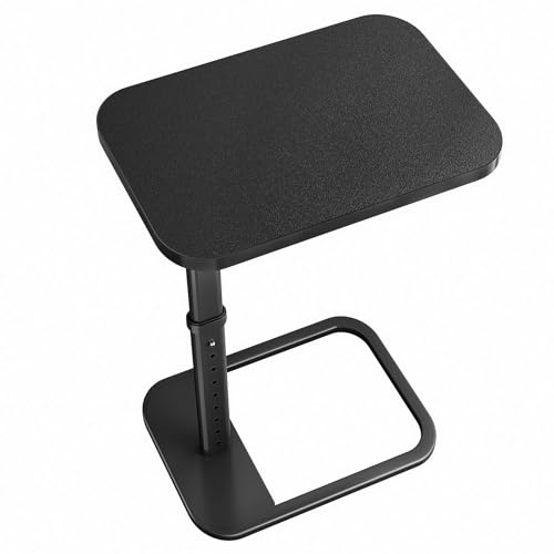 Kitstorack TV-Tablett, höhenverstellbar & 90° Flip-Over-Panel-Design, Sofa-Arm-End-Beistelltisch zum Essen, Laptop, Couch, Bett, Abendessen oder kleine Räume, Schwarz