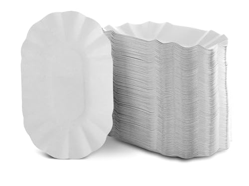 Vivopack Pappschalen 17x10,5x3cm 250 Stück Pommes Schalen, Currywurst Schale, Chips Schale, Pommesschalen, Pappschüsseln, Nacho Schale, Einwegschalen, Fingerfood Schalen, Einweggeschirr