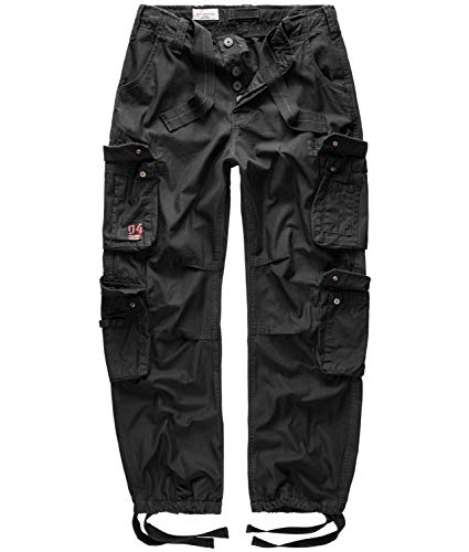 Surplus Raw Vintage Airborne Herren Cargo Hose, schwarz, XL