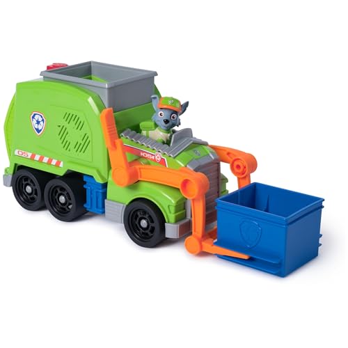 PAW Patrol, Extragroßer Recycling-Truck mit Rocky Spielfigur und Verwandlungsfunktion (Deluxe Fahrzeug), Spielzeug für Kinder ab 3 Jahren