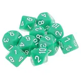 Sharplace 10 Stück DND Würfel für Rollenspiele, Polyedrische Würfel Dungeon and Dragons, Tischspielwürfel, 16 mm Acrylwürfel Puzzle Brettspielwürfel für Pathfinder DND RPG MTG D&D D10, Hellgrün