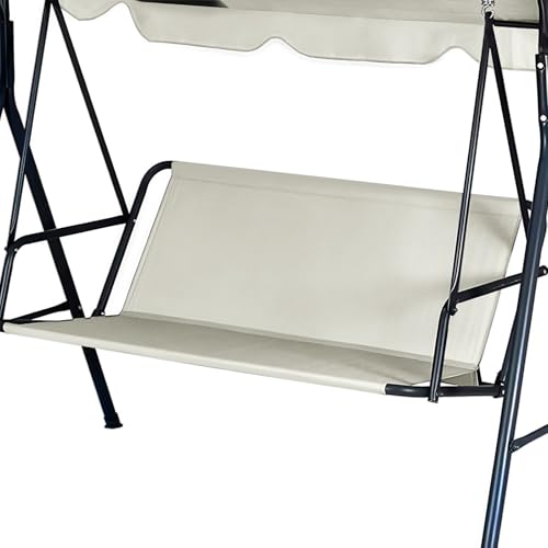 UQXSTAR Hollywoodschaukel Auflage Ersatzteile Gartenschaukel Ersatzpolster Gartenstuhl Sitzbezug 900D Oxford Gewebe Wasserdicht Reißfest für 2&3 Sitzer Schaukelsitzbezug (Beige, 115 x 48 x 48 cm)