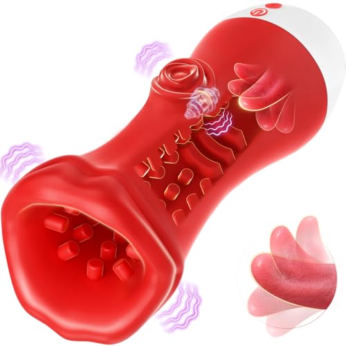 Pangpangmi Masturbieren für Männer Elektrisch, Sex Spielzeug für die Männer Solo Masturbator mit 9 Vibration 9 Lecken Penis Eichel Vibrator Sexspielzeug Vibratorensets für Männer Paare Masturbatoren