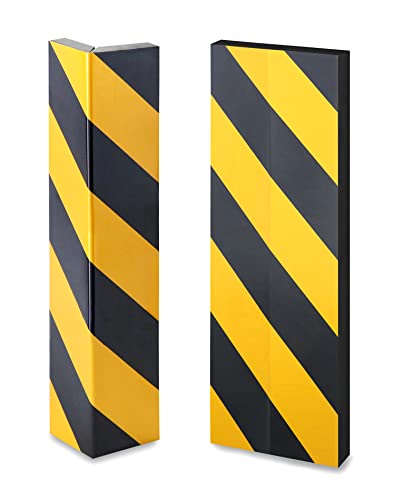 QWORK 2 Stück Garage Kantenschutz Selbstklebend, Kantenschutz Schaumstoff, Gelbe Und Schwarze Farbe, Für Innen Und Außenparkplätze, Garage