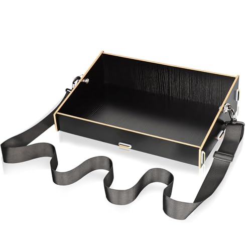BEIMEIII Bauchladen Junggesellinnenabschied Schwarz Bauchladen JGA 40 * 26 * 10.5cm Bauchladen Braut Holz Junggesellinnenabschied Deko für Männer Frauen JGA Party Spiele Promotion