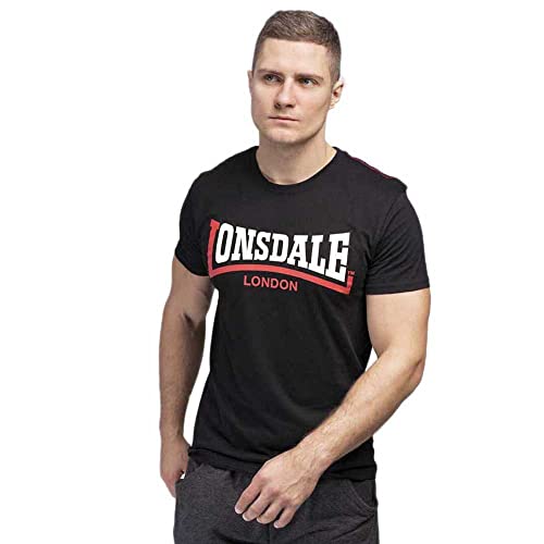 Lonsdale Herren T-shirt Trägerhemd Two Tone Langarmshirt, Schwarz, L EU