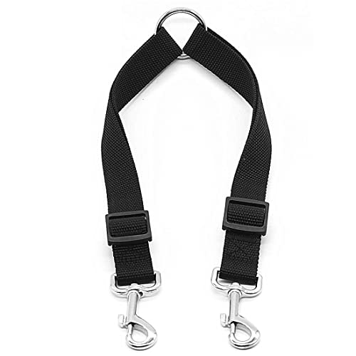 LEEQ doppelleine für 2 Hunde - Verstellbar Doppelte Haustier Trainer Leine Kein Gewirr Double Dog Doppelleine Gehen Trainer Leine für Zwei Hunde(Schwarz)