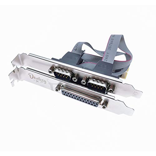 Donkey pc - PCI Express-Karte mit 2 seriellen DB9 RS232 Ports + 1 x DB25 LPT-Parallelport-Adapterkarte für PC USB 3.0 Controller