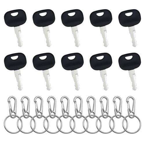 POPAPIE 10 Stück Baumaschinen Schlüssel Set,14603 Zündschlüssel,Baumaschinenschlüssel,Zündschlüssel set mit 10 Schlüsselanhänger Kompatibel für Minibagger Stapler Radlader Traktoren
