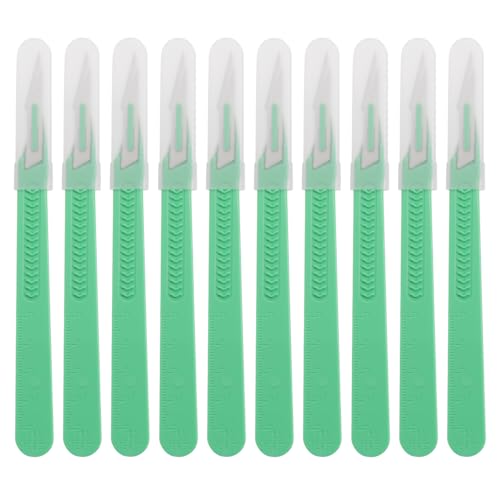 UKCOCO 10 Stücke Einweg Kunststoff Chirurgische Skalpellmesser multifunktions Carving Messer Werkzeuge Scrapbooking Handwerk Einmalskalpelle mit Einzeln Verpackt
