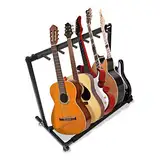 5-Fach Gitarrenständer Gitarren Display Stand, Gitarrenstaender Mehrfach 5 Fach Metallgitarrenständer für 5 Gitarren, Mehrfachständer Electric Gitarrenständer mit Gummischutzpolster
