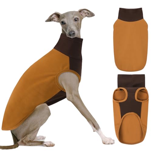 KONVINIT Windhund Pullover Fleece Hundepullover Grosse Hunde,Size M bis 5XL,Winter Warm Rollkragen Strickpullover Hund Wintermantel für Labrador,Deutscher Schäferhund,Greyhound u.s.w