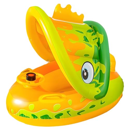 Baby Schwimmkörper - Aufblasbarer Schwimmring | Kleinkind Pool Float mit Baldachin | Bootstrainer Sitz | Mädchen Alter 1-5 Jahre Wasserspielspielzeug | Aufblasbares Floß für Badewanne, Hotel