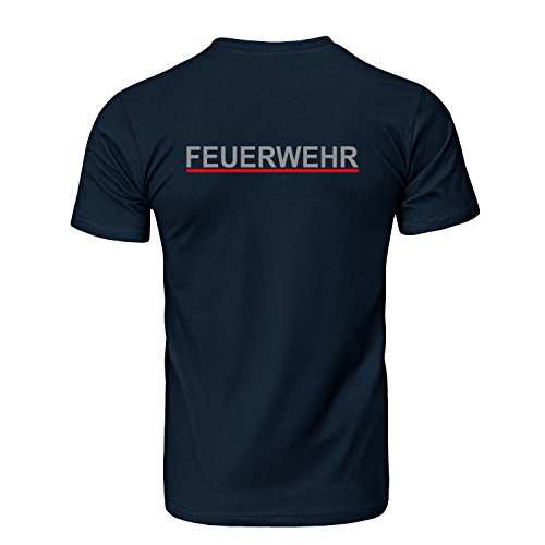 Feuerwehr Logo - Reflektierend - Reflextion, Herren T-Shirt - Fairwear -, Größe L, Navy